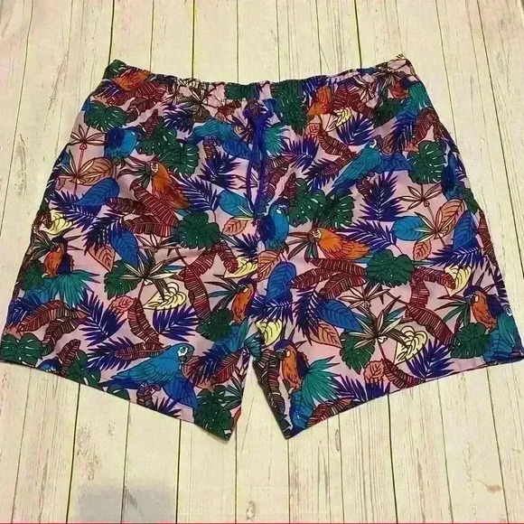 ASOS Swimming Trunks Pelican Purple Palms 2XL EUC - Picture 1 of 4
